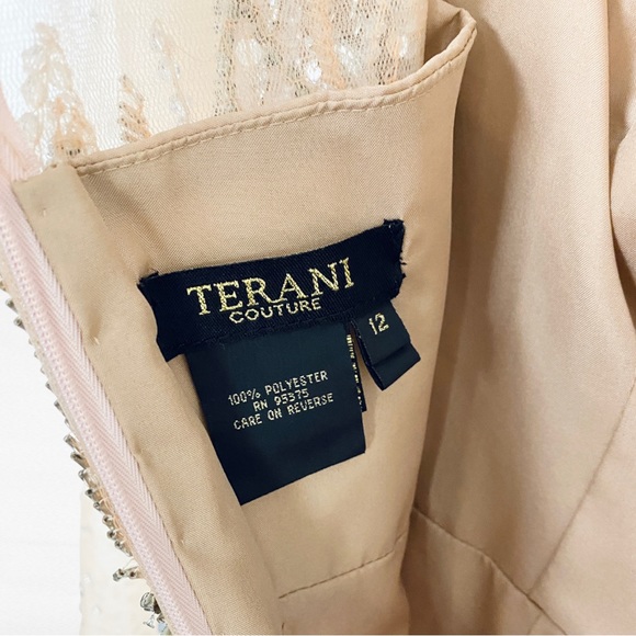 TERANI COUTURE | Blush Pink Divinity Bridal Sequins& Beads Formal Maxi Gown - Picture 2 of 15